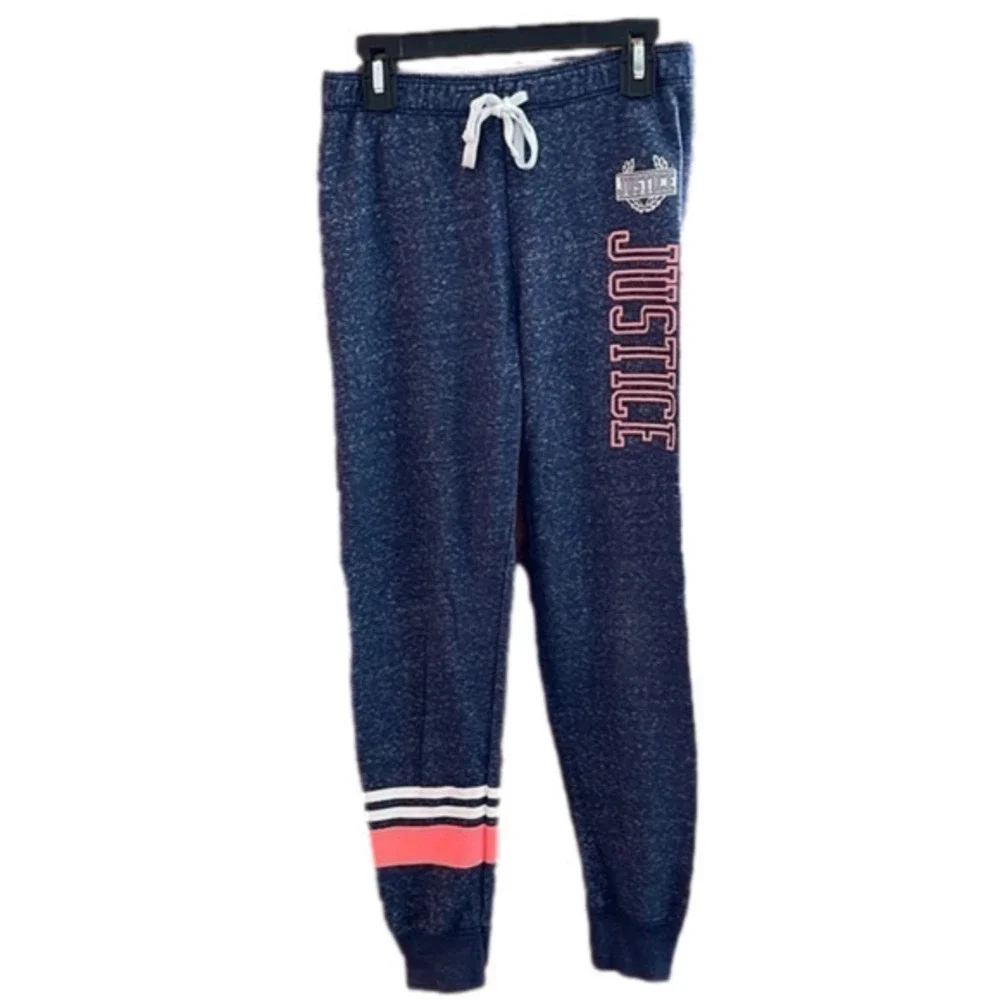 Justice Active Girl’s blue and pink joggers size 10 EUC